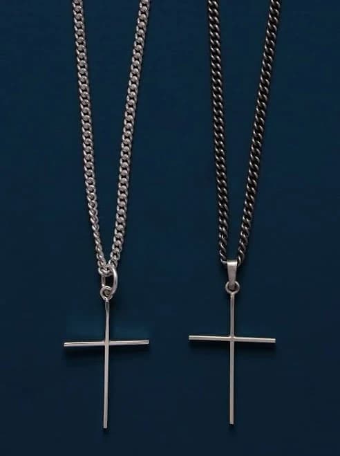 Sterling Silver Minimalist Cross Necklace for Men