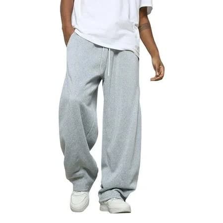 Mohiass Men's Wide Leg Loose Sweatpants with Drawstring