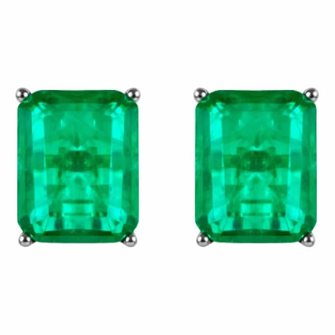Sterling Silver Rectangular Stud Earrings