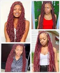 Amazon.com : 36 Inch 7 Packs Soft Locs BUG Red Color Burgundy Crochet Hair Whole Strand No Extended Long New Faux Locs Pre-looped Super Lightweight Synthetic Hair Braids For Black Women (36inch,