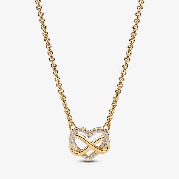 Pandora Women's Sterling Silver Sparkling Infinity Heart Collier Necklace