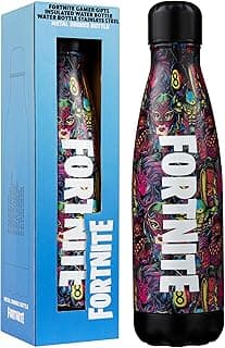 Water Bottle for Adults & Teens 500ml, Insulated Stainless Steel Metal Flask for 24 Hours Hot & Cold Drinks, Eco-Friendly BPA Free, Gifts for Her & Him (Multi Fortnite)