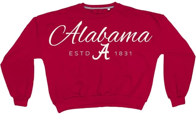 Pressbox Women's Alabama Crimson Tide Alexus Script Fleece Oversized Sweatshirt