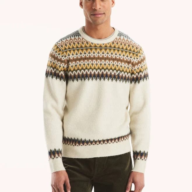 Nautica Men's Fair Isle Crewneck Sweater
