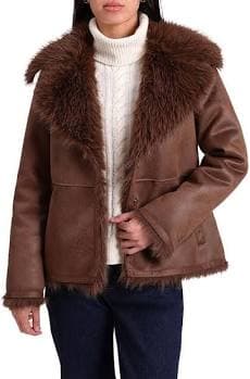 Bagatelle Women's Faux Suede Shearling Jacket