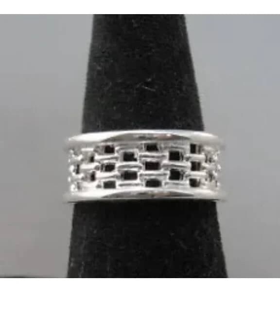 Sterling Silver Woven Band Ring Size 7
