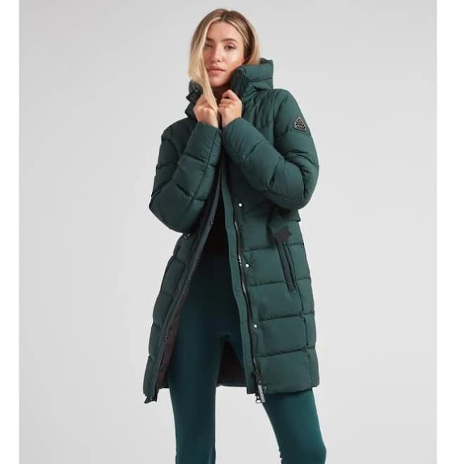 JACK1T Women's Diamond Belted Hooded Down Coat