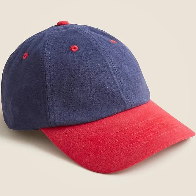 J.Crew Men's Two-Tone Washed Canvas Baseball Hat