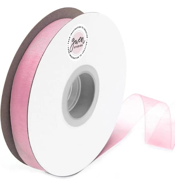 Gwen Studios Pink Sheer Organza Ribbon