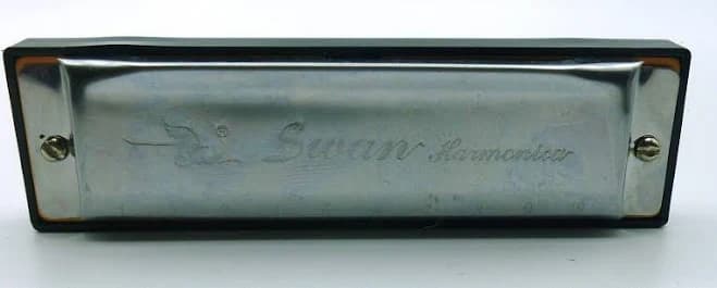 Swan Harmonica 10 Holes - Silver & Black