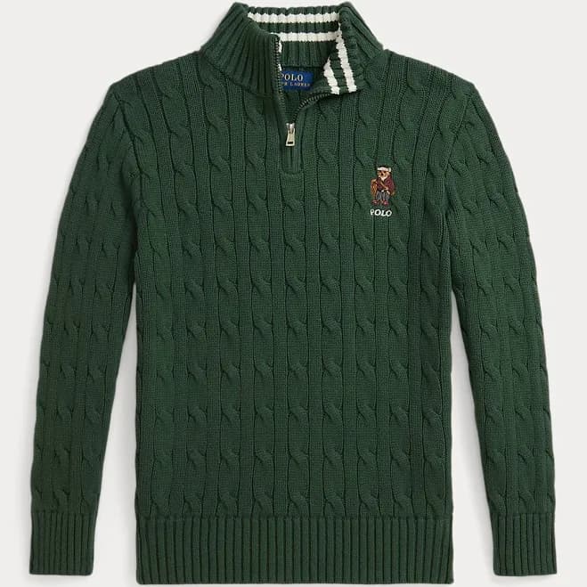 Polo Ralph Lauren Boys' Polo Bear Cable-Knit Cotton Sweater