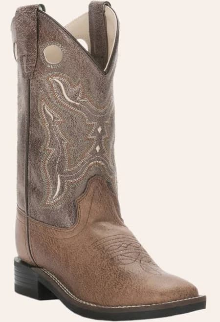 Old West Kids Leather Cowboy Boots