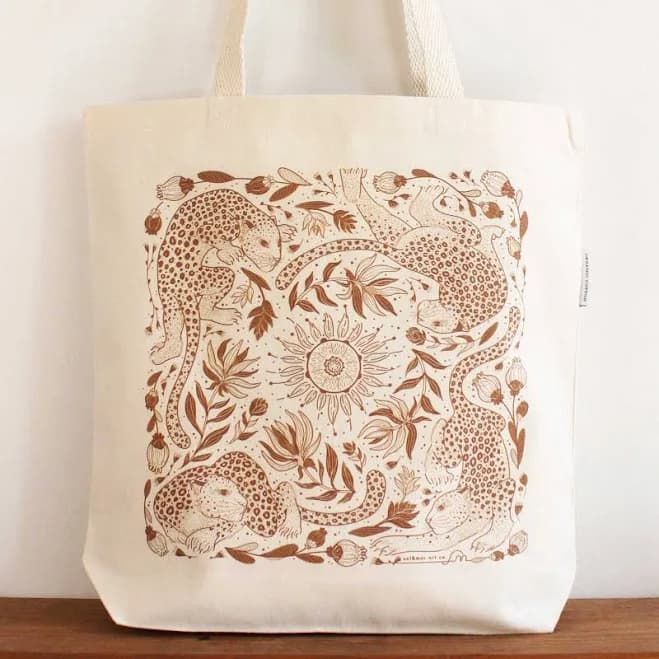 Leopard, and The Sun Canvas Tote Bag