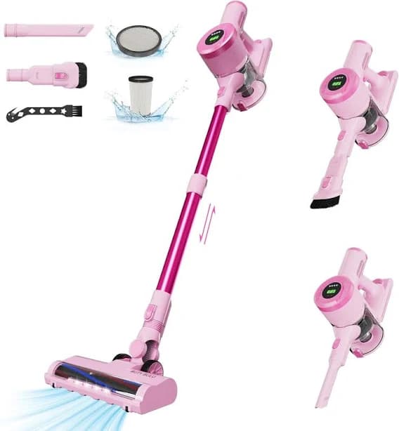 Pink Cordless Vacuum Cleaner Handheld Floor Carpet Sofa Pet Hair Car
