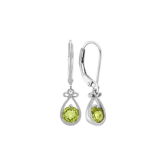 Sterling Silver Peridot Dangle Earrings