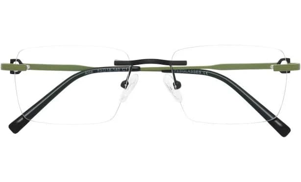 Silver Medium Metal Rectangle Rimless Glasses