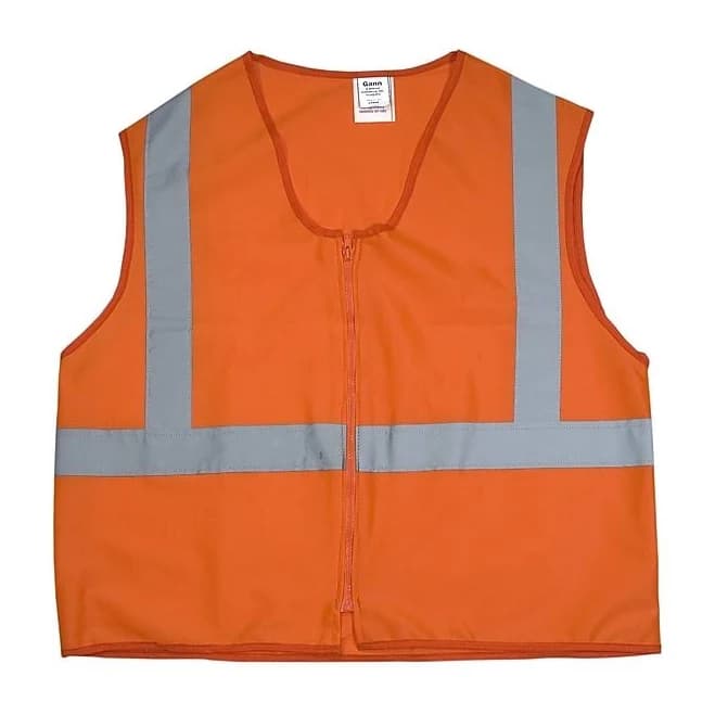 Mutual 89800 High Visibility Polyester ANSI Class 2 Durable Flame Retardant Solid Safety Vest with 2" FR Reflective Tapes, 2X-Large, Orange
