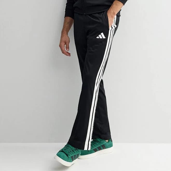 adidas Men's 3-Stripes Tricot Open Hem Track Pants