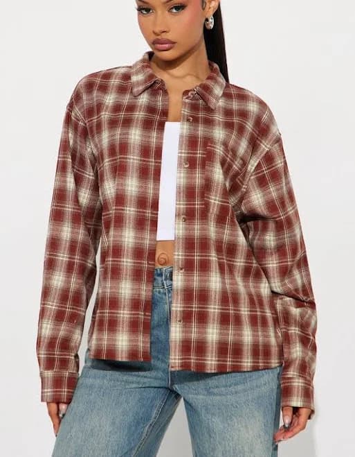 Fashion Nova Women's You Know Me Plaid Shirt