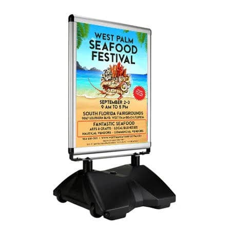 Displays4Sale Two-Sided Fillable Outdoor Windproof Sidewalk Sign Holder