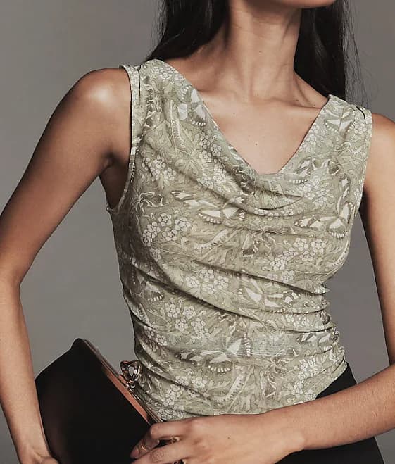 Anthropologie Sloane Cowl-Neck Tank Top