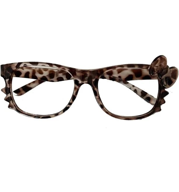 Cat Ear Leopard Bow Glasses Frame No Lenses Cosplay Vintage Kitten Halloween Party Costumes Props