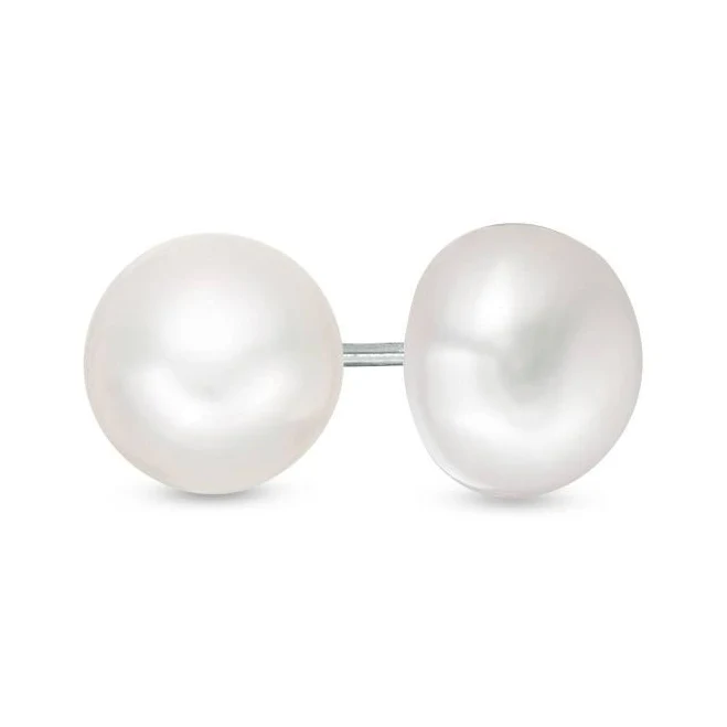 Zales Sterling Silver Freshwater Cultured Pearl Stud Earrings