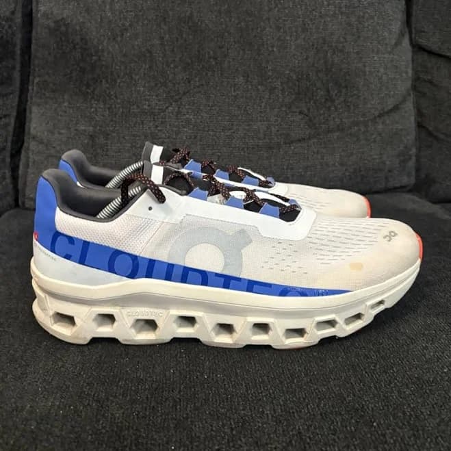 On Men's Cloud X White Blue Mesh Sz 13 Running Shoes Sneakers - Men | Color: White/Blue | Size: 13
