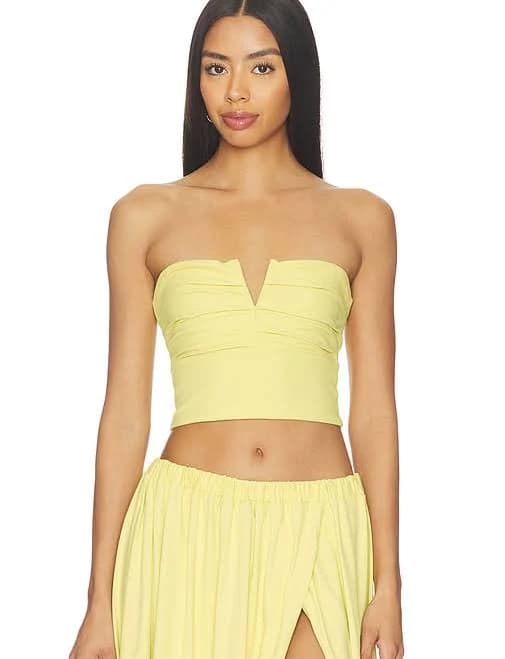 V Wire Pleated Crop Tube