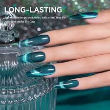 Amazon.com : RARJSM Aurora Cat Eye Gel Nail Polish Blue Green Purple Multi Color Velvet Diamond Cateye Gel Polish with Magnet Stick Reflective Shimmer UV LED Curing Requires Soak Off for Home