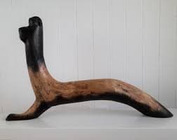 Burned Wood Dog Sculpture: Australian Driftwood Art - Etsy UK