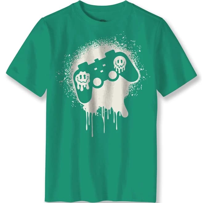 Wonder Nation Boys' Splatter Controller Graphic T-Shirt