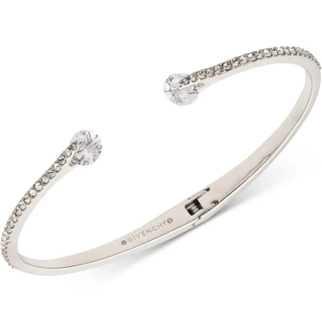 Givenchy Crystal & Pave Hinged Bangle Bracelet