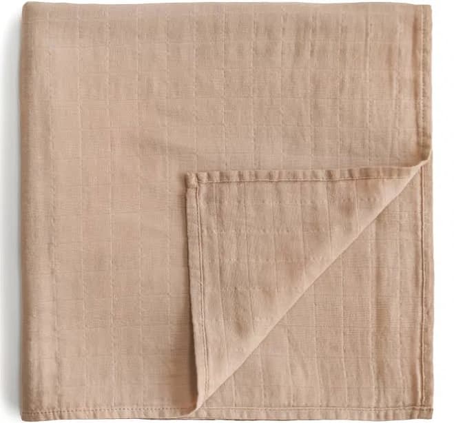 Mushie Organic Cotton Muslin Swaddle Blanket