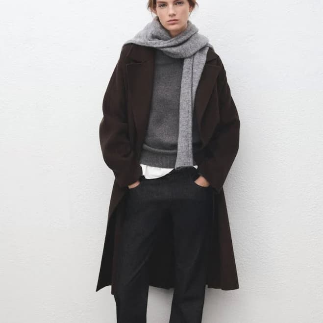 MANGO Women's Picarol Oversized Wool Coat
