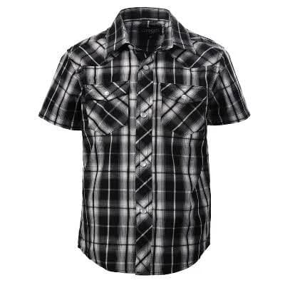 Gioberti Boys' Casual Western Plaid Short Sleeve Shirt