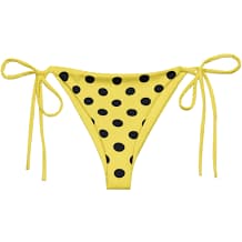 Yellow Polka Dot Bikini Bottom – Tie Side Swim Bottom – Retro 90s Y2K Style