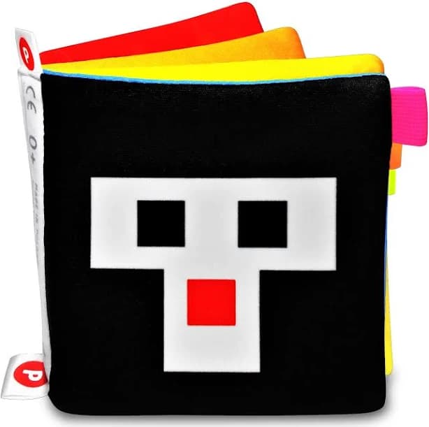 High Contrast Fabric Book for Newborns, Baby Sensory Toy, OEKO-TEX Certified Cloth Book
