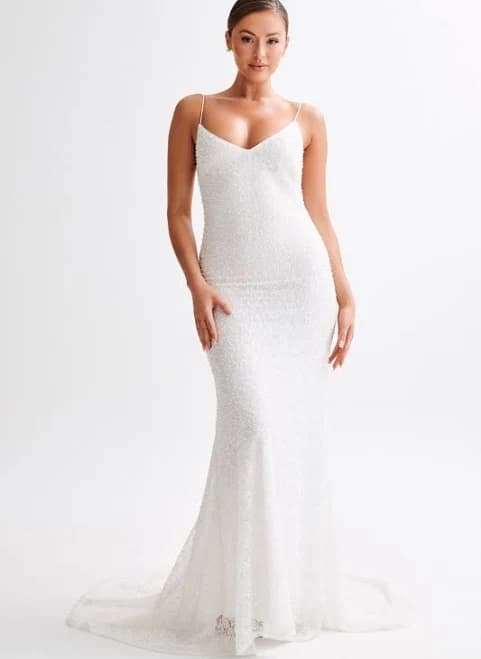 Pearl Beaded Wedding Gown