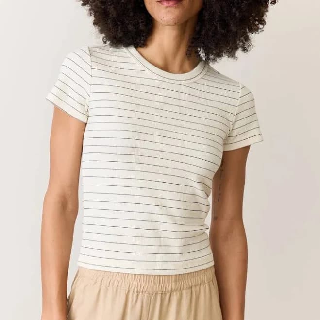 marine layer Women's Lexi Rib Sun-In Crew Tee