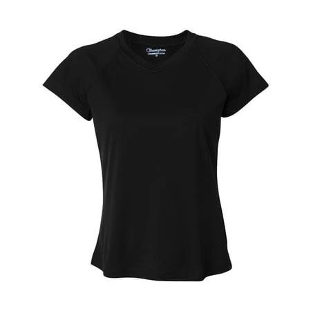 Champion Women's Essential Double Dry V-Neck Performance T-Shirt