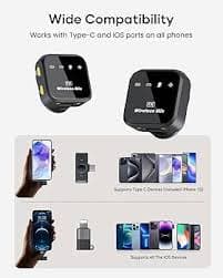 Lavalier Microphone Wireless Lapel Microphone for iPhone iPad Android with Charging Case 80H Battery Life, Noise Cancelling 50m Range, Clip-on Mic for YouTube, Video Recording, Vlog, Broadcast : Amazon.com.be: Musical Instruments