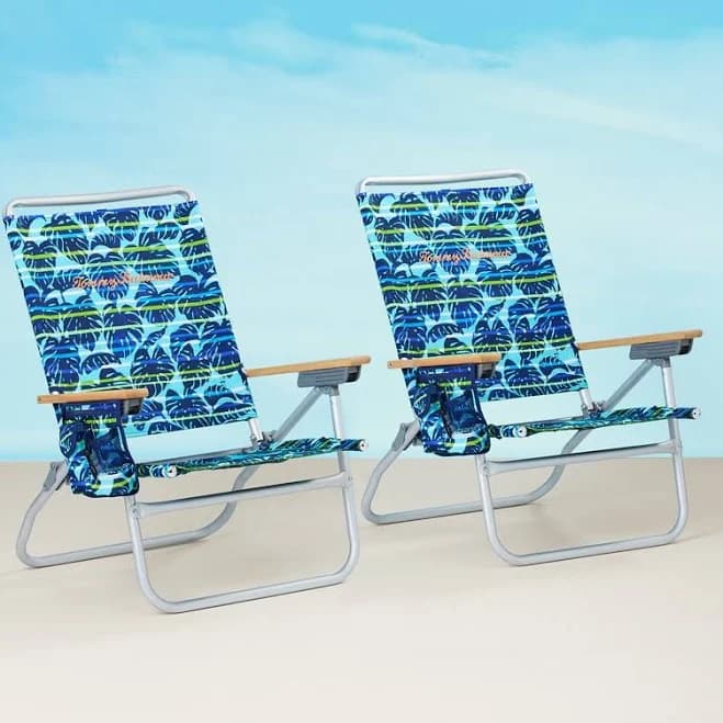 Tommy Bahama Easy in & Out Stripe Backpack Beach Chairs (Set of 2)