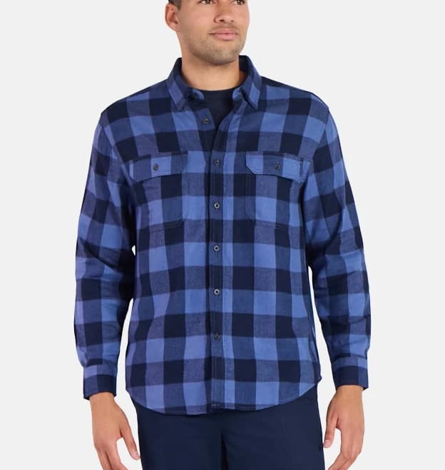 George Men's Double Pocket Flannel Shirt