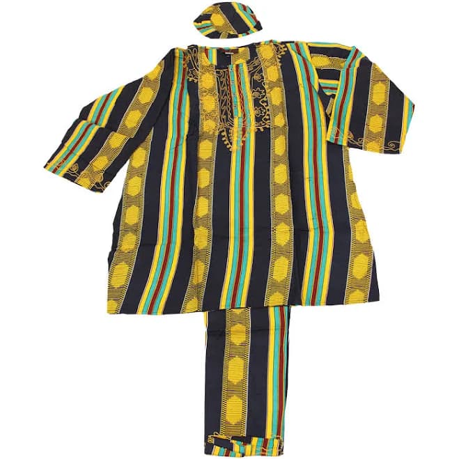 Men's Embroidered Ankara Print Pant Set
