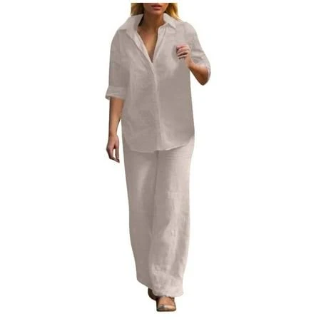 Women's Casual Wide Leg Pant Suit