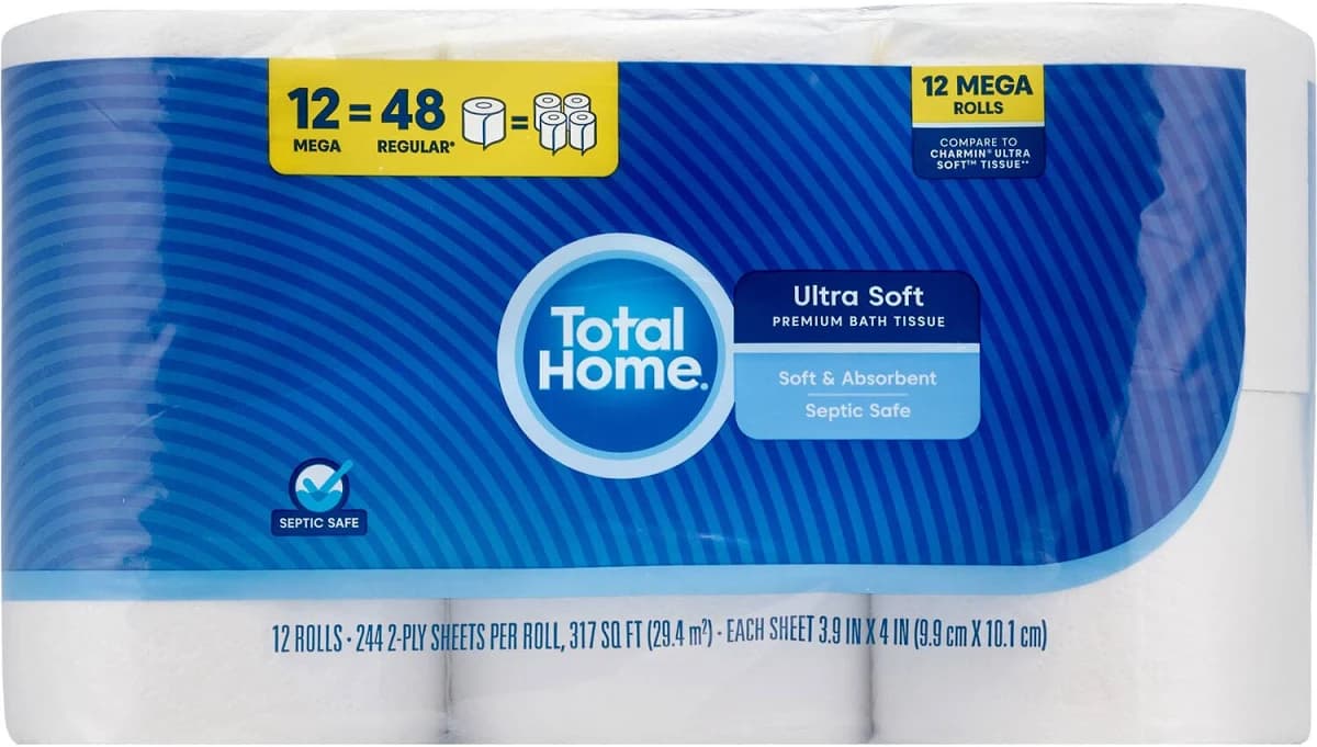 Total Home Ultra Soft Premium Bath Tissue Mega