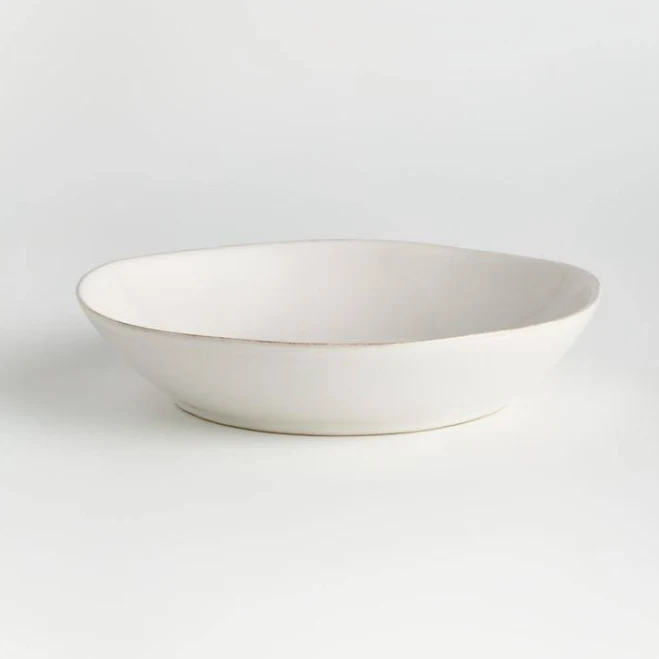 Marin White Stoneware Low Bowl | Crate & Barrel