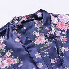 Amazon.com: Mignon Cromwell Women's Plus size Floral Bride Bridesmaids Robe Satin Wedding Kimono Bridal Dressing Gown Sleepwear, Blue, 1X/2X : Clothing, Shoes & Jewelry