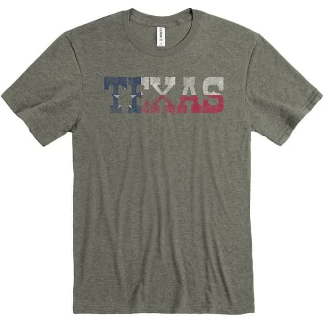 Texas Western Font Flag Infill T-Shirt